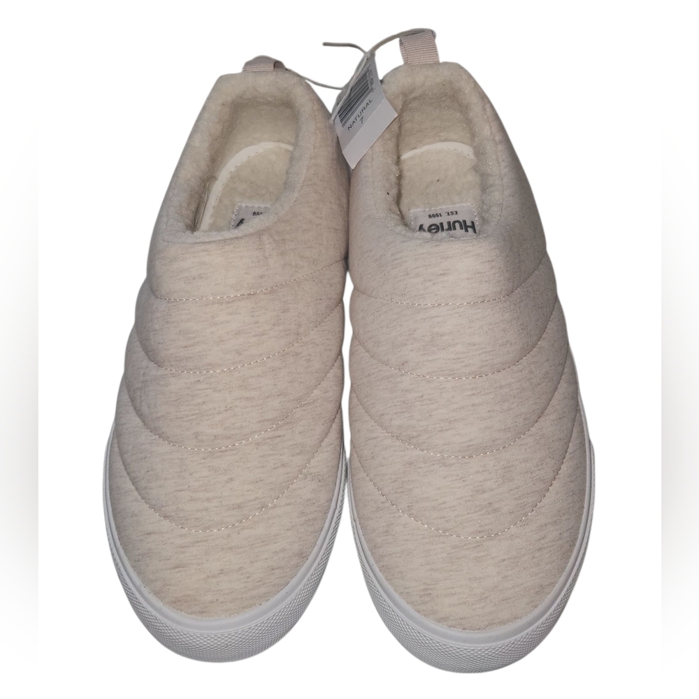 Hurley Off-White Quilted Slippers NWT